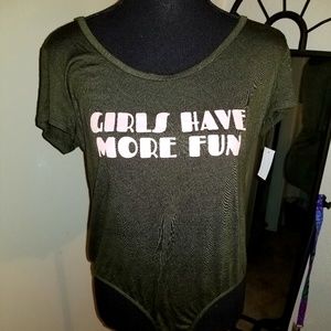NWT- PST"Girls Have More Fun " Bodysuit -large